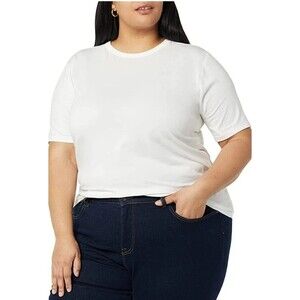 Amazon Brand - Aware - Perfect Women's Short-Sleeve T Shirt Off White, Size 7X